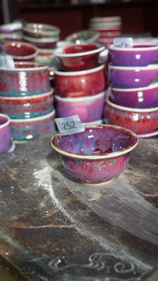 摆件陶精品窑变钧瓷茶器