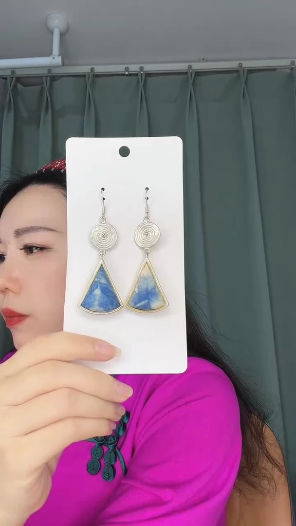 纯铜锆石合金耳环