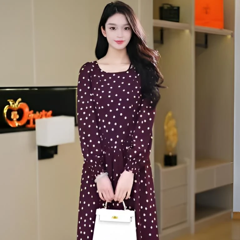 【浪漫国度】2025新款春季中高腰碎花法式印花气质连衣裙