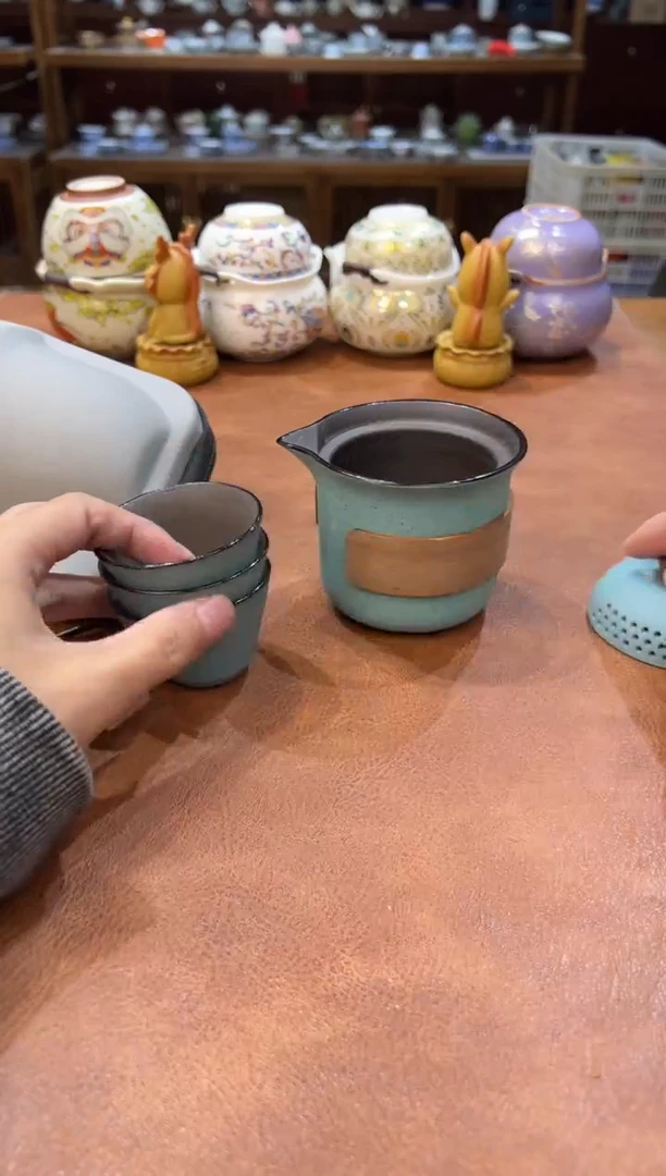 真的很便宜会开片的旅行茶具