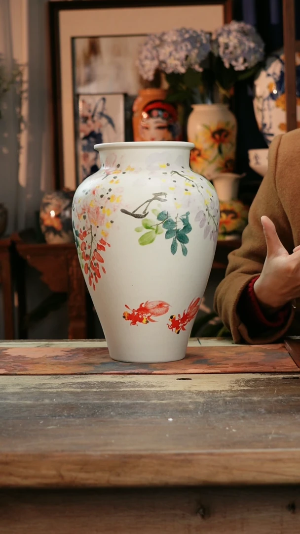 【闪购商品】瓷片景德镇纯手工釉下彩精品花瓶