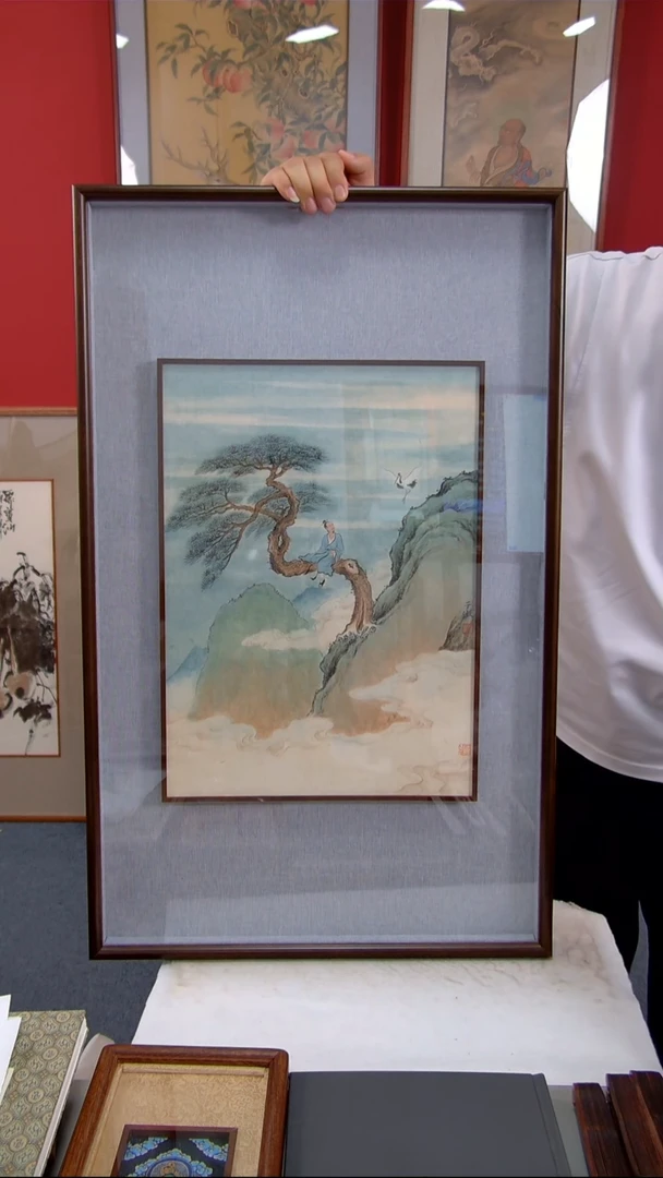 国画巩永孝《松鹤图》装裱82*50