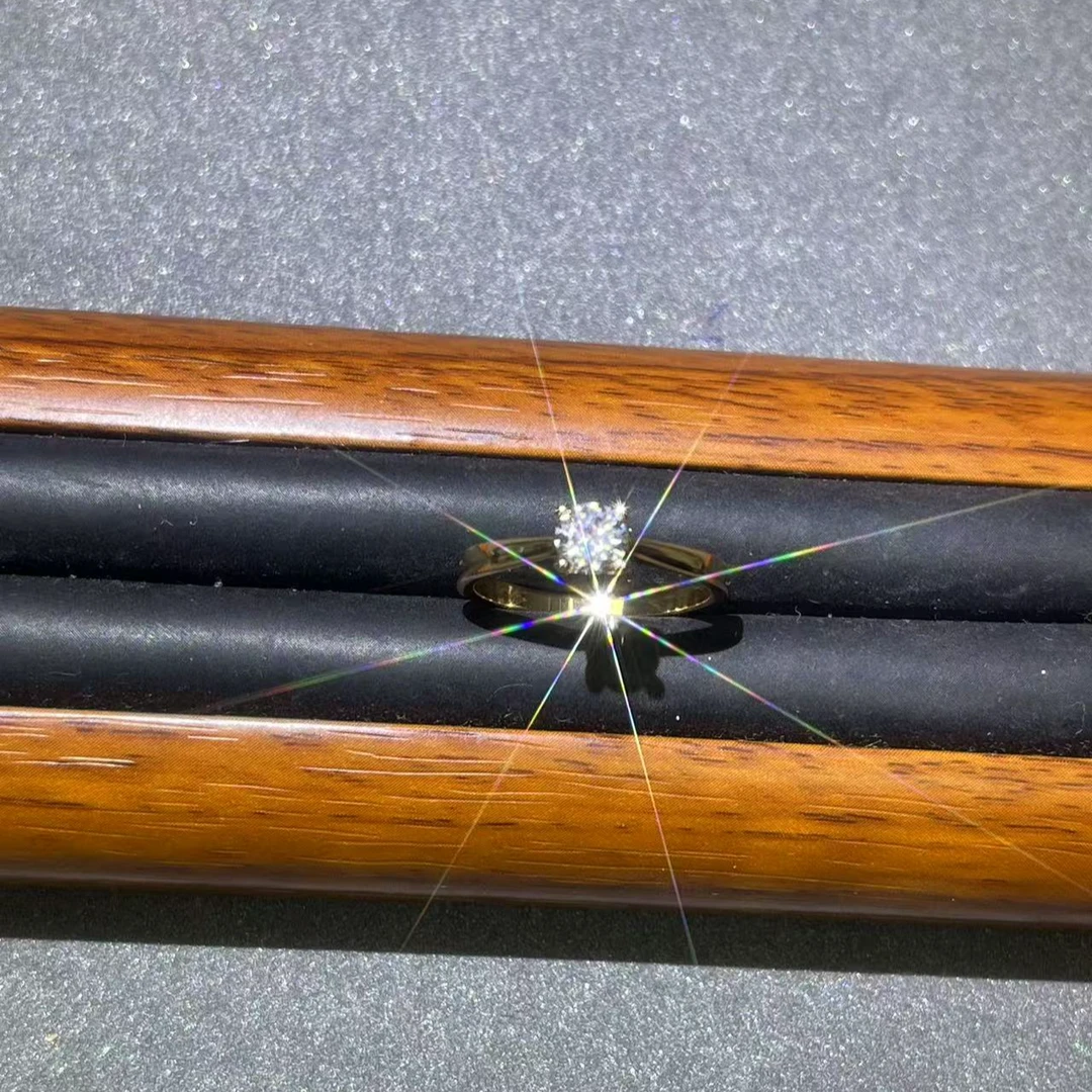 s6728玫色经典四爪50分戒指多样性发货