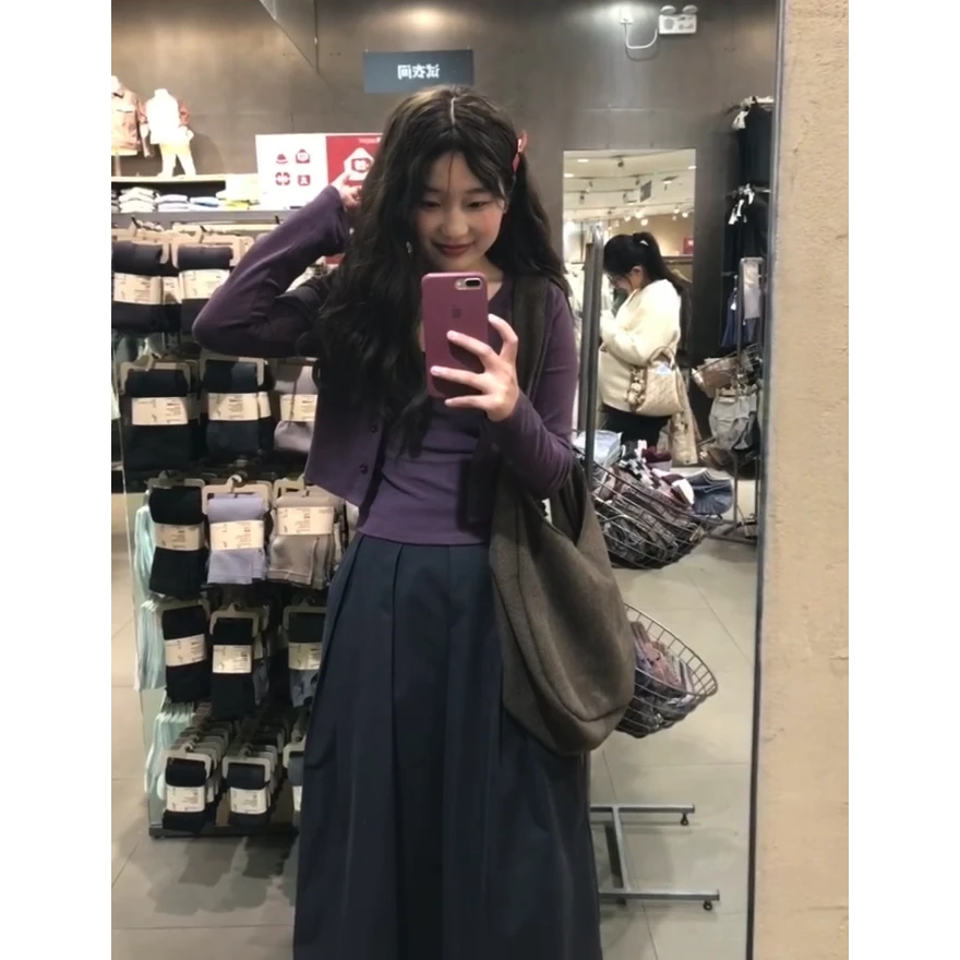 大码女装法式小香风2025春季新款时尚穿搭宽松开衫吊带显瘦半身裙