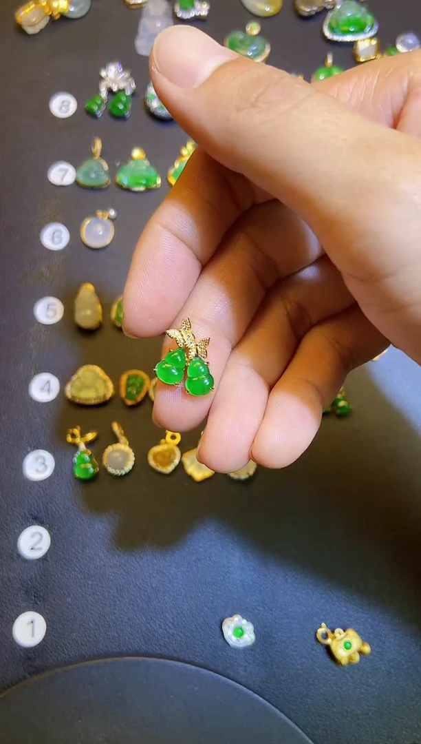 吊坠(不含链)银S925镶嵌翡翠1