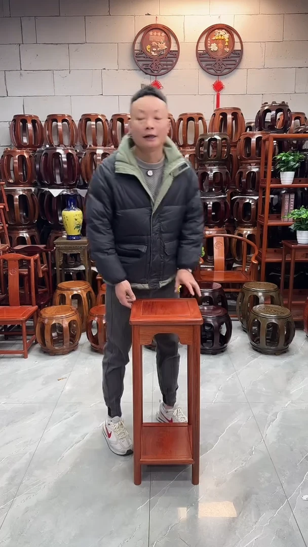 花梨木类坐具花梨色花架一对