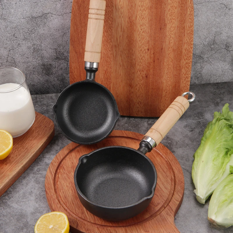 疆全优【新疆包邮】热油泼油煎蛋铁锅无涂层加厚铸铁平底不粘锅燃气