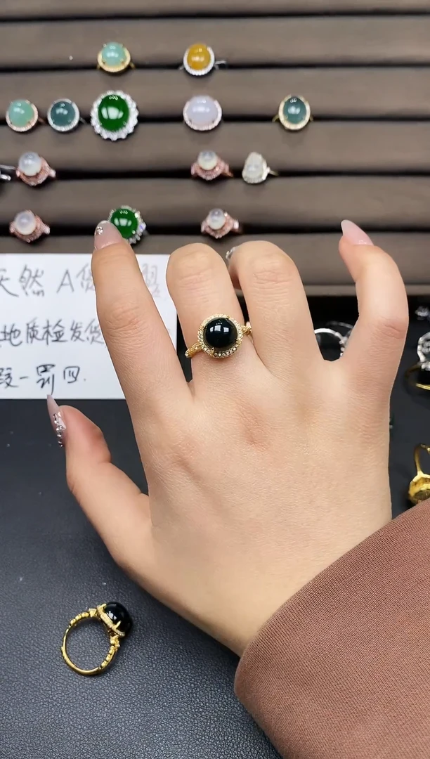 银S925镶嵌戒指翡翠111