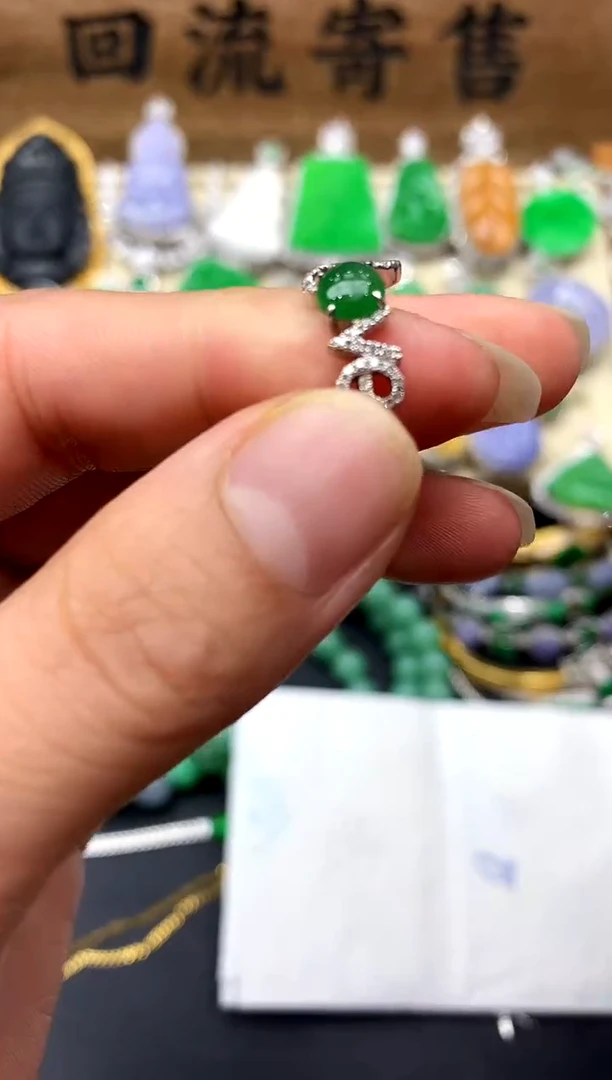 【闪购商品】翡翠戒指18K金镶嵌201-中国好珍宝