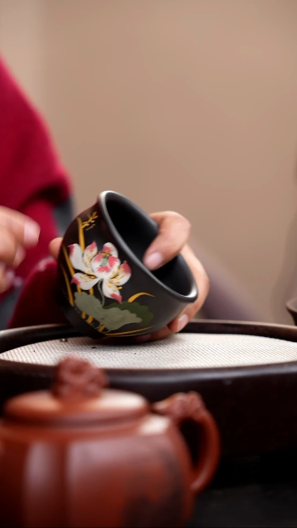 【闪购商品】紫砂茶壶石黄大缸杯荷花