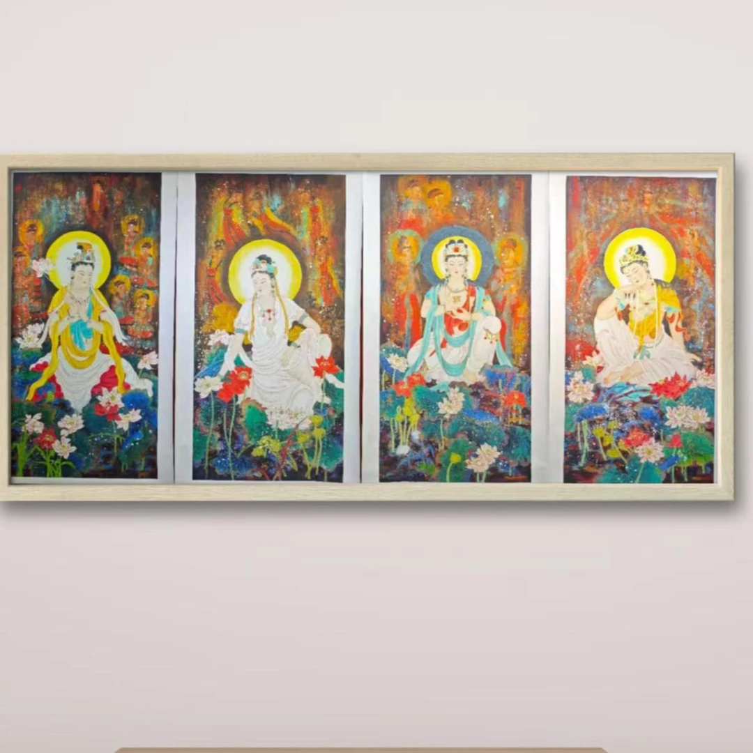 刘志扬国画作品《敦煌重彩造像图》