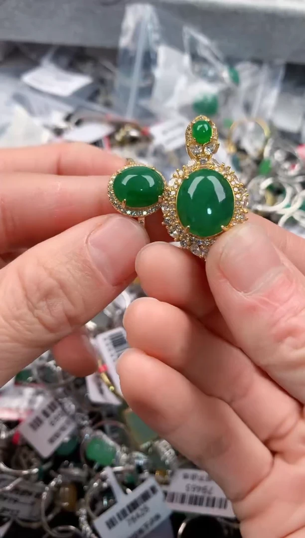 银S925镶嵌戒指翡翠1                          3