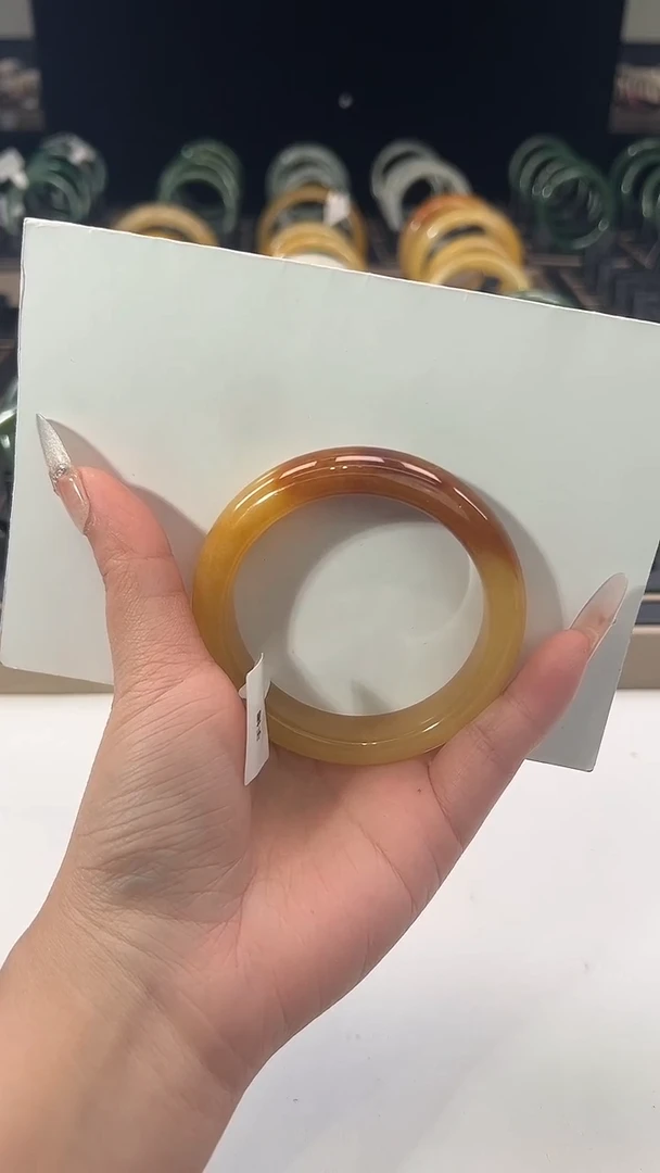 未镶嵌石英质玉（黄龙玉）手镯57圈口003