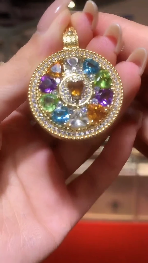 吊坠(赠链)银S925镶嵌水晶多宝【宝石世家严选】