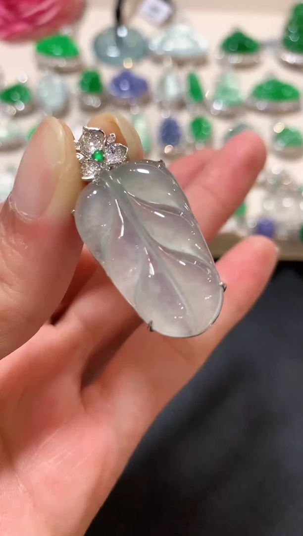 吊坠(不含链)18K金镶嵌翡翠z53