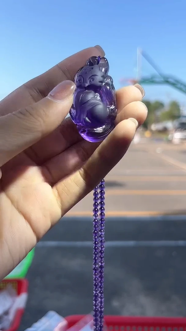 未镶嵌吊坠(赠链)紫晶天然多样性发一mm