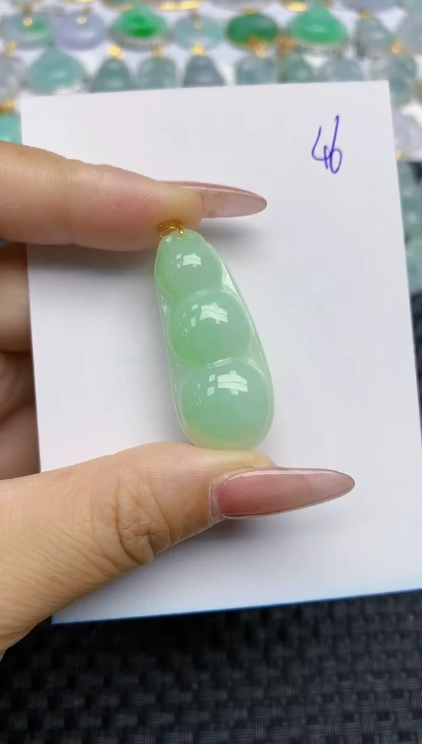 【闪购商品】翡翠颈饰18K金镶嵌天然A货翡翠 46