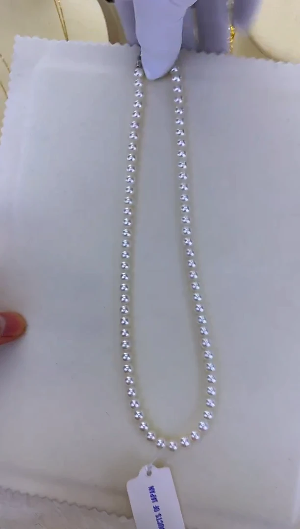 银S925镶嵌DA海水珍珠 GD046 5.5-6 昭和串链带证书