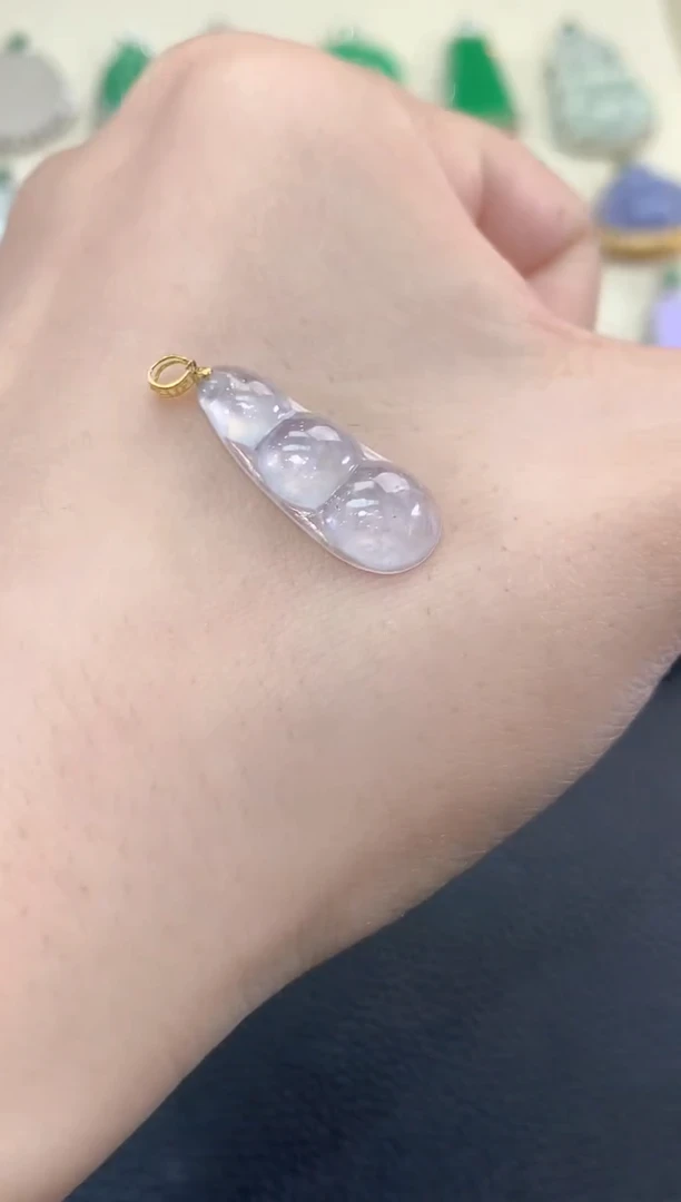 吊坠(不含链)18K金镶嵌翡翠夏日珠宝A6