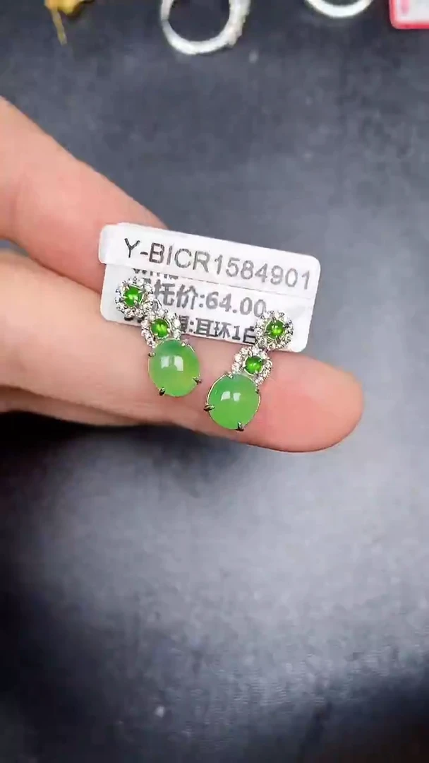 银S925镶嵌戒指翡翠2730