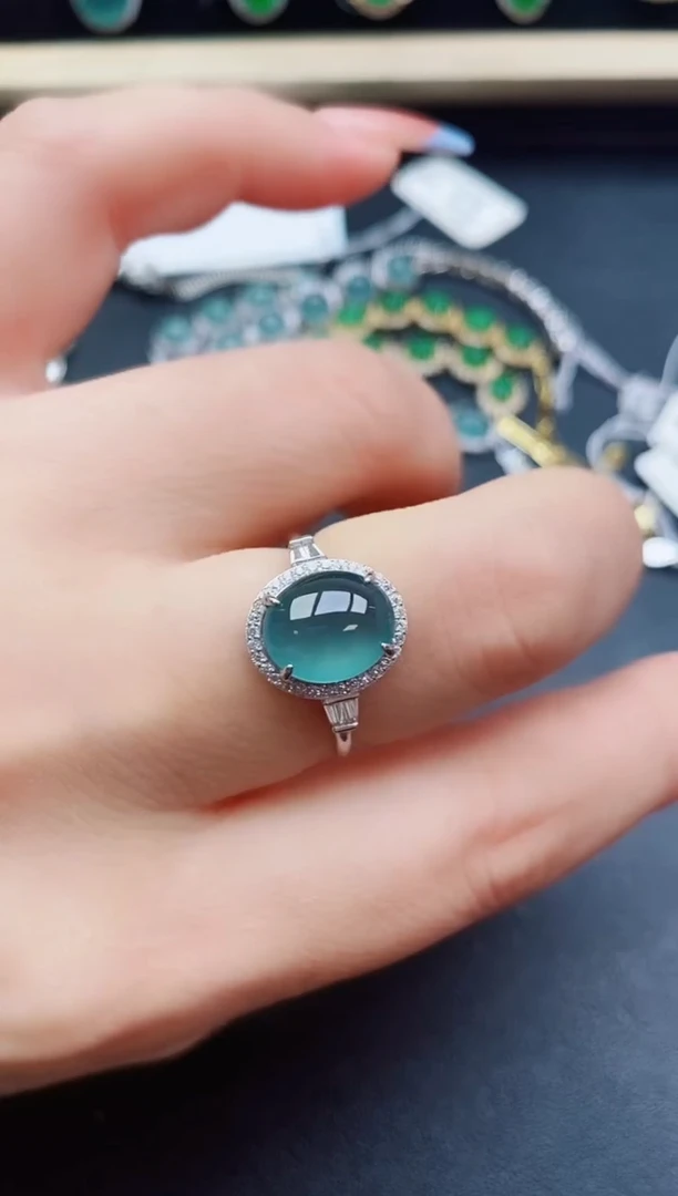 翡翠戒指银S925镶嵌321321