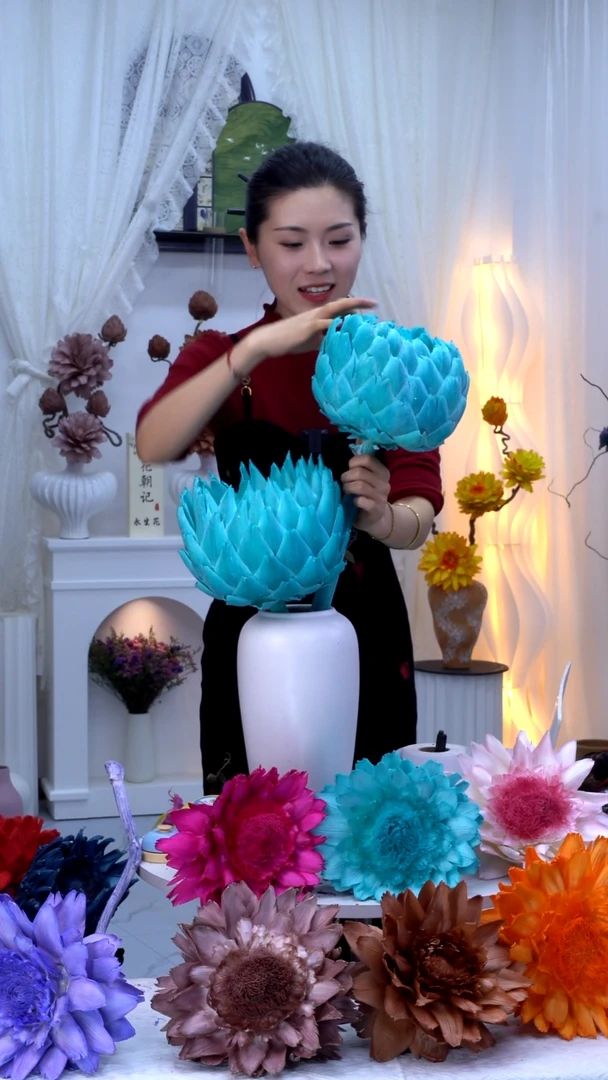 永生洋蓟蒂芙尼蓝2头【有染色点】0124