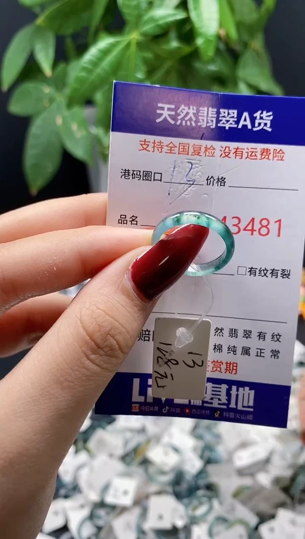 翡翠戒指未镶嵌天然翡翠戒圈3481