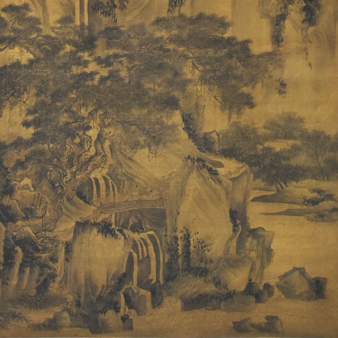 HM9089 深山访友图 133×69cm 绢本立轴 8.2平尺