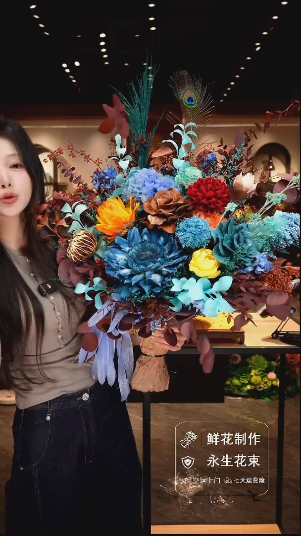 手工艺品琉璃手工花器花束空运包邮送货上门-以图片为准