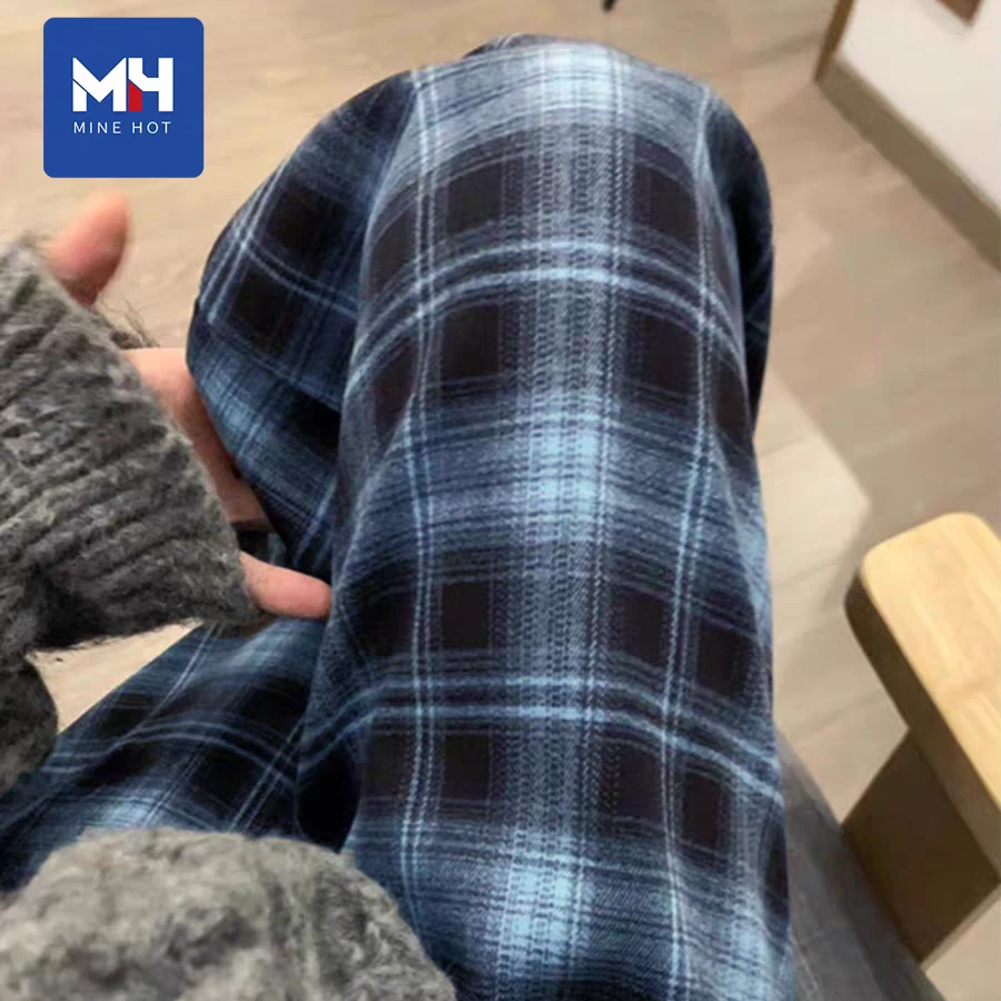 唐狮集团MH高腰裤子女2025秋冬新款香蕉爆款阔腿裤百搭大码格子裤