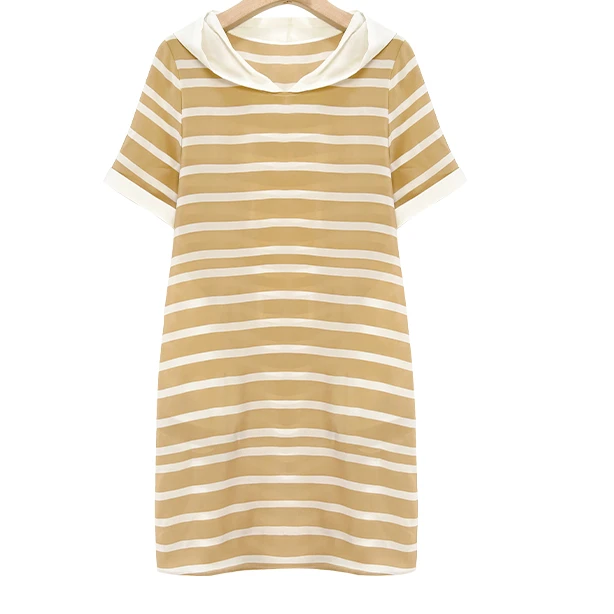 桑蚕丝连帽连衣裙时尚超显瘦百搭气质  1042