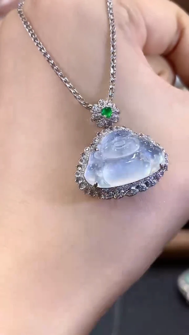 吊坠(不含链)18K金镶嵌翡翠C97