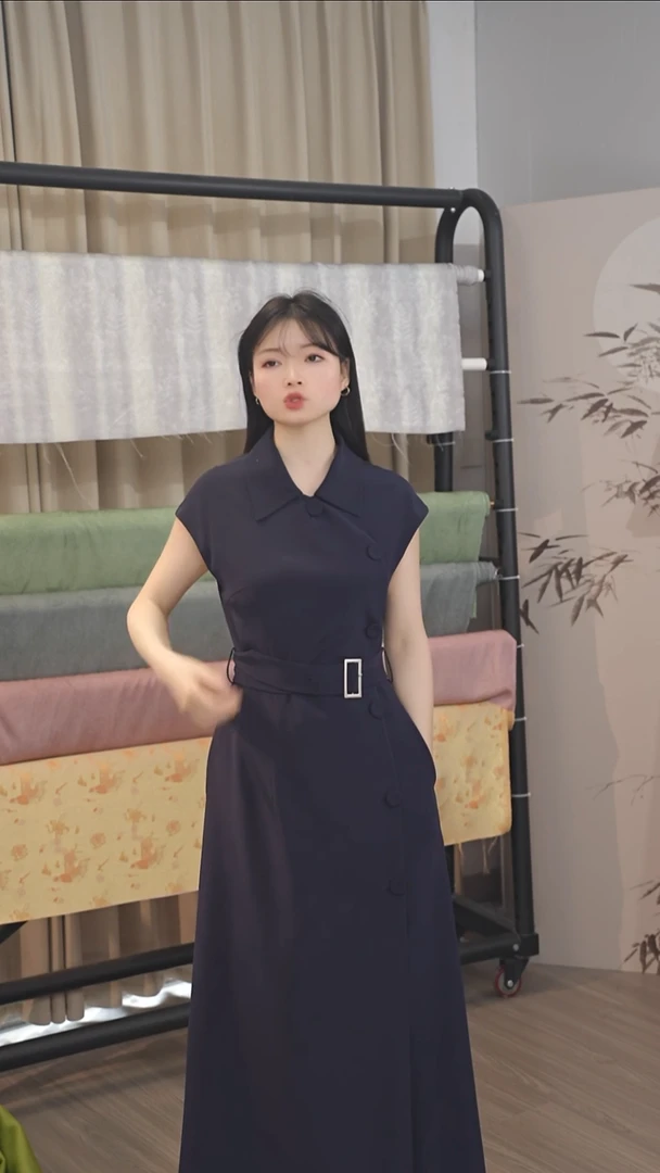 重绉藏蓝色2.9米+双绉里衬2.9米