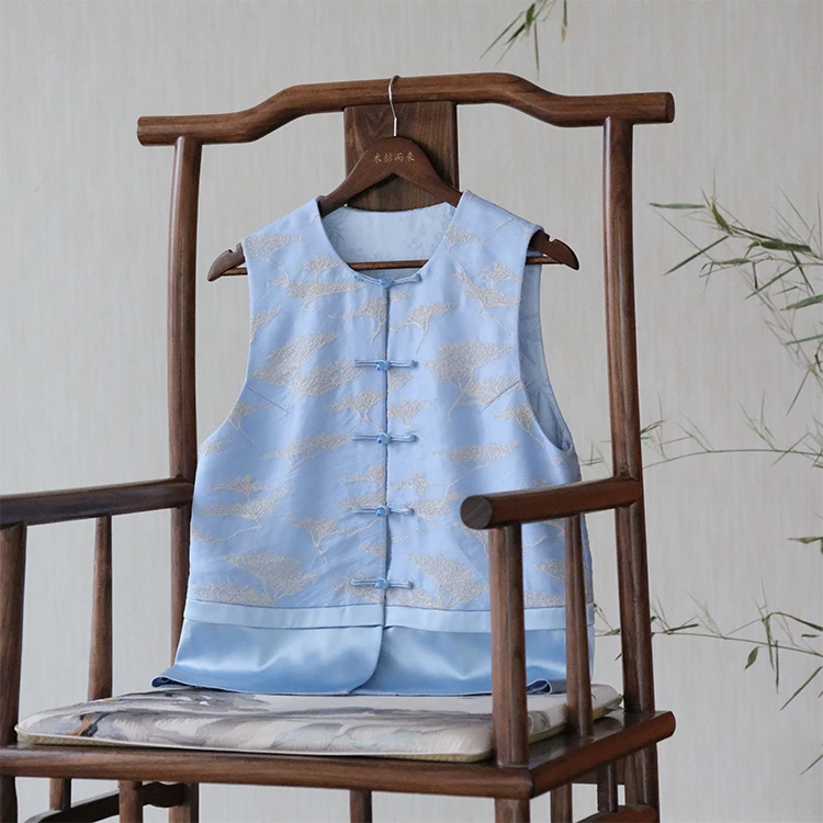 『雪松』新中式桑蚕丝马甲DGSQ0353