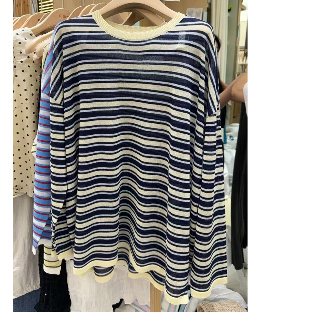 东大门eu条纹长袖T恤/NO退换