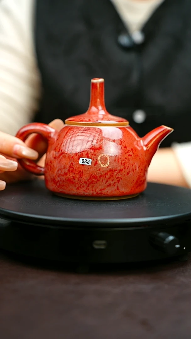 082#原矿钧瓷炉钧釉元宝壶