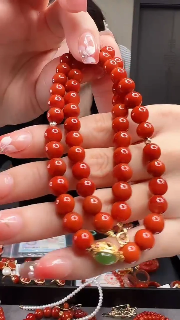 【闪购商品】南红玛瑙项链未镶嵌7.5mm+