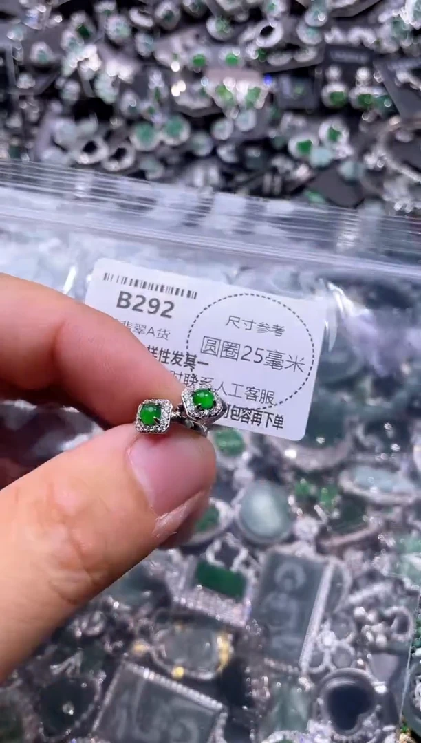 翡翠未镶嵌颈饰B292耳扣