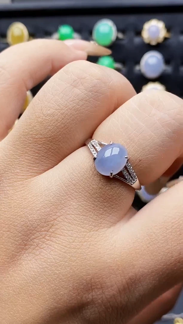 银S925镶嵌戒指翡翠0225