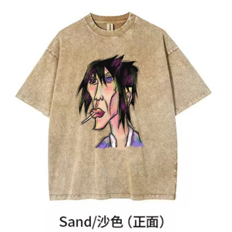 【佐助】KiKiTee oversize洗水做旧风宽松260g纯棉手绘T恤