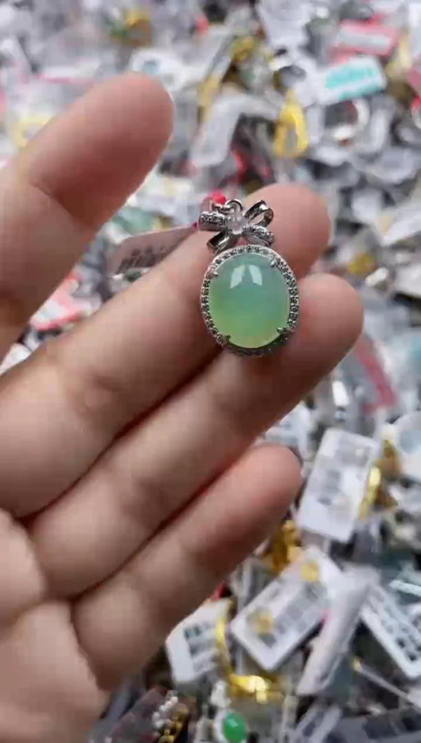 翡翠戒指银S925镶嵌555     5