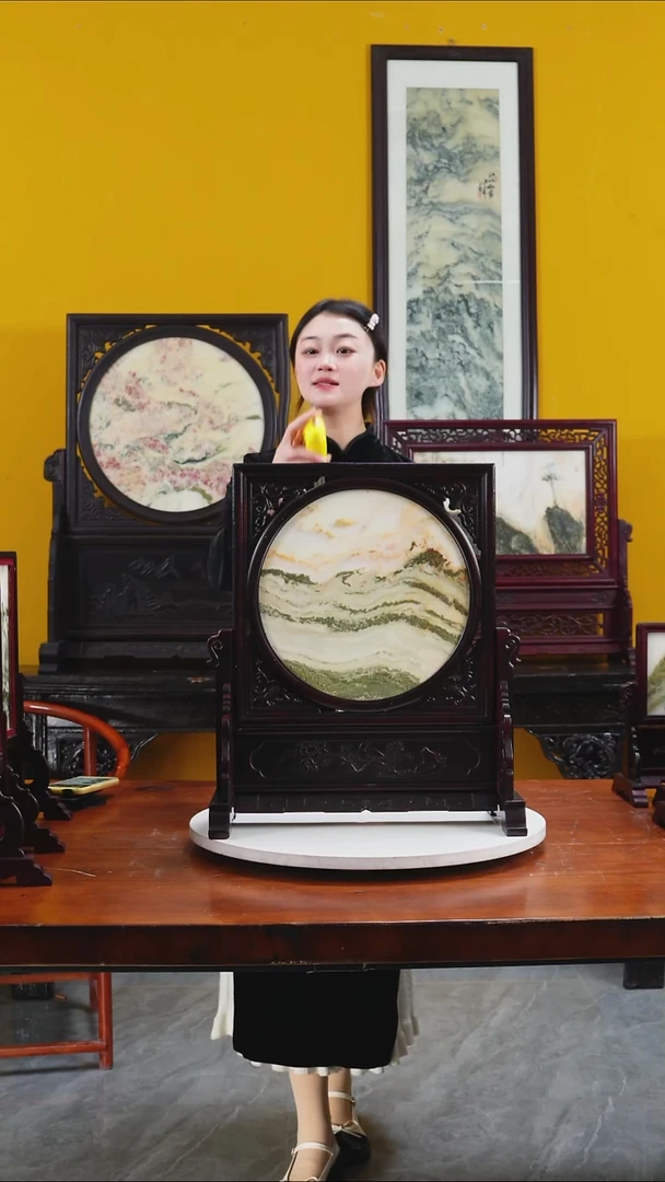 石材天然大理石画摆件