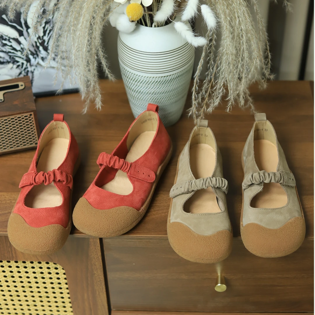 寻程夏季浅口软底女复古妈妈鞋浅口圆头单鞋复古玛丽珍纯复古女鞋
