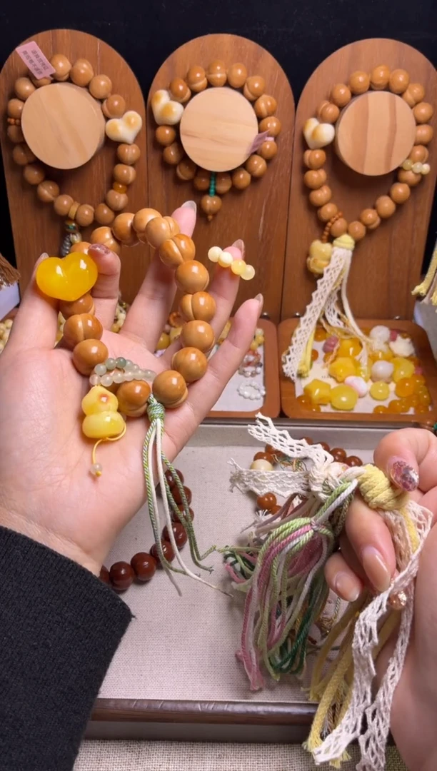 手串猴头核桃菲***?单配饰俏色心黄跑环俏色葫芦吊坠