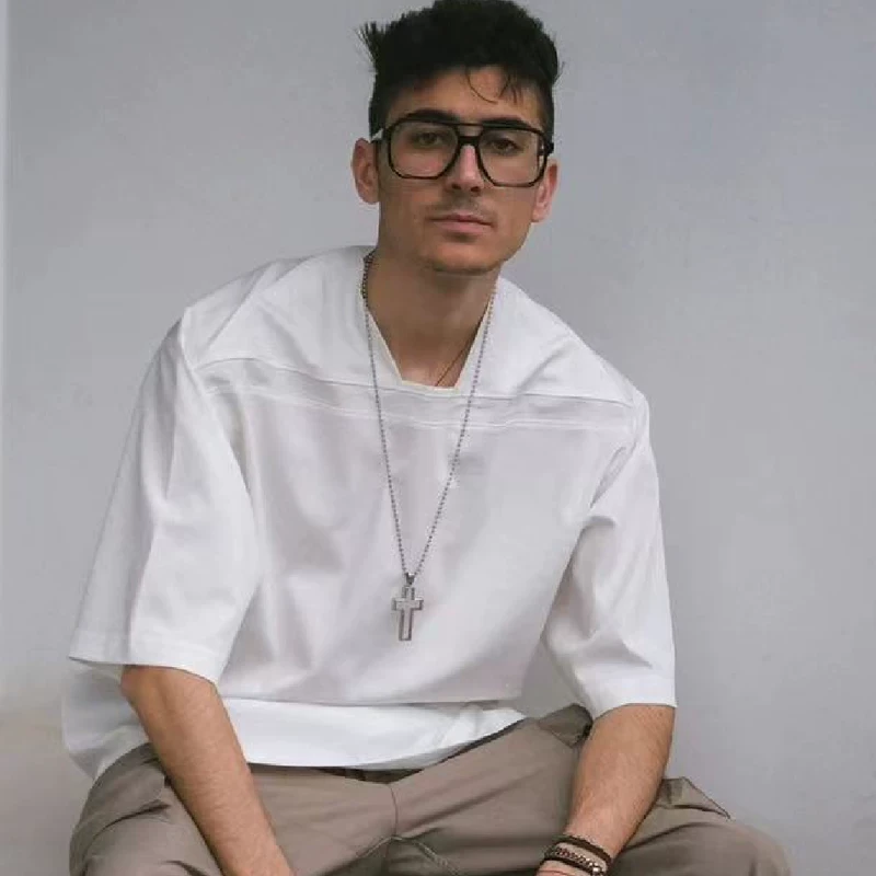 A02-121927-WHO春夏款新中式透气宽松百搭休闲短袖