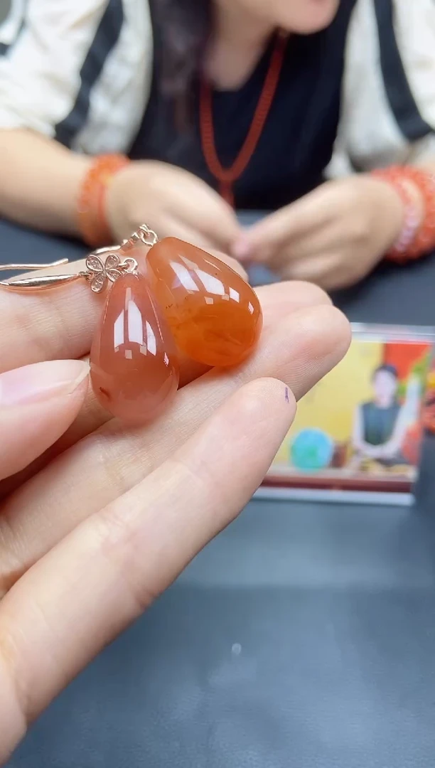 【闪购商品】南红玛瑙耳饰未镶嵌天然南红231