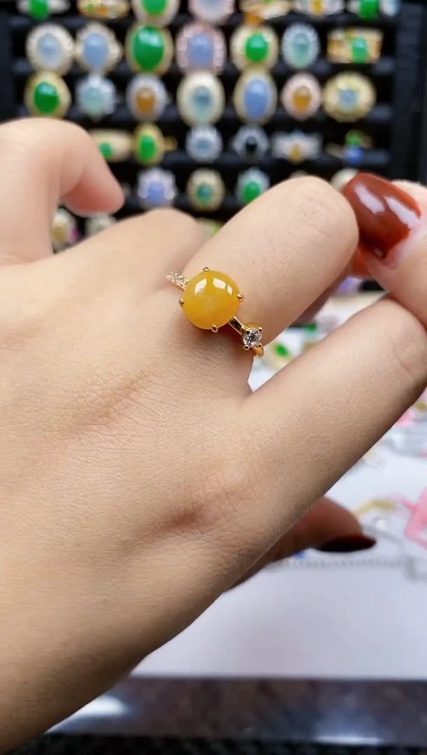 银S925镶嵌戒指翡翠166