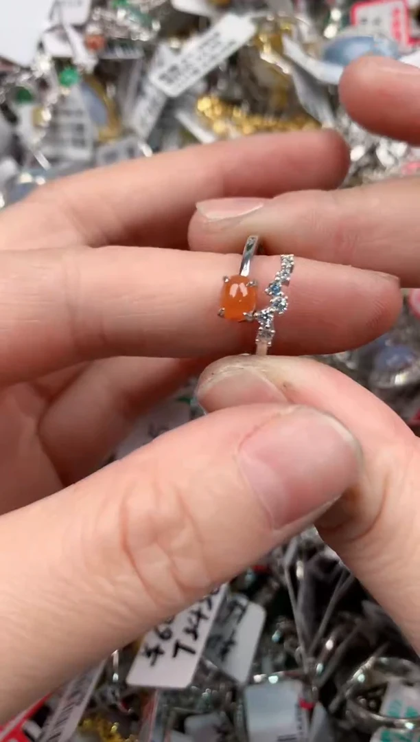 银S925镶嵌戒指翡翠16-16-16     5