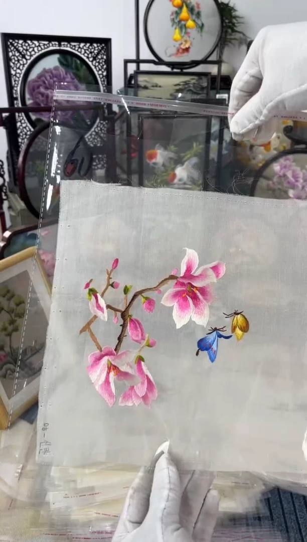 织绣纯手工苏绣双面绣绣布60