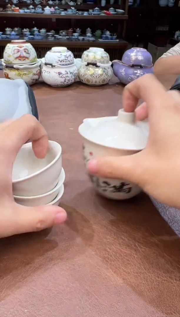 真的很便宜超好看会开片的旅行茶具